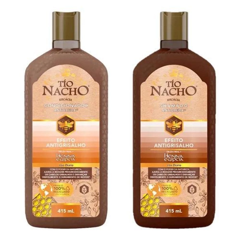 2X Shampoo + Condicionador Efeito Antigrisalho Tio Nacho 415