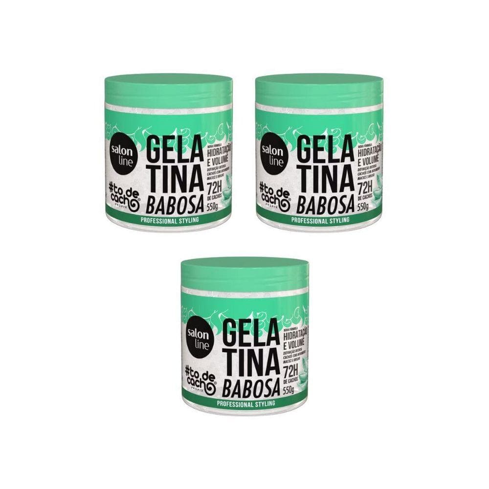 Gelatina Capilar Salon Line 550G Todecacho Babosa- Kit C/3Un