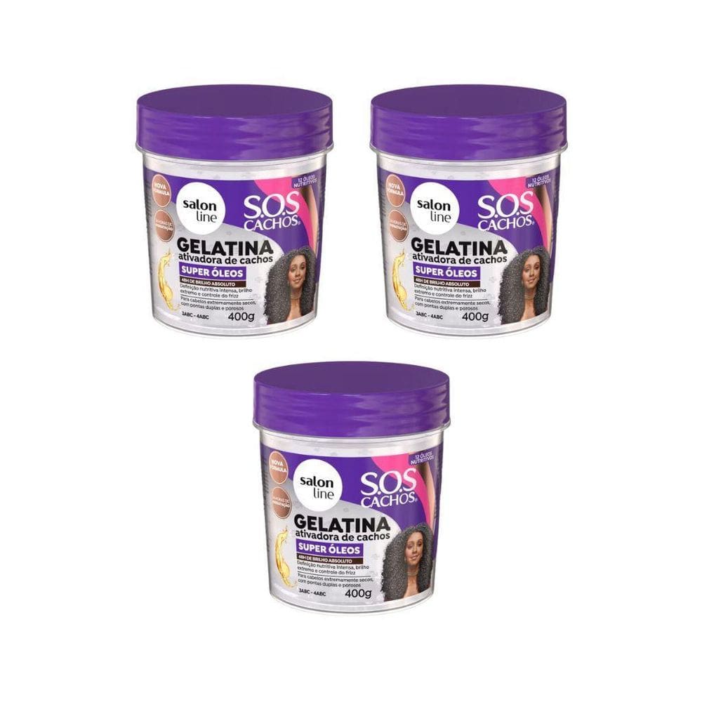 Gelatina Capilar Salon Line 400G Sos Cachos Super Oleos- 3Un