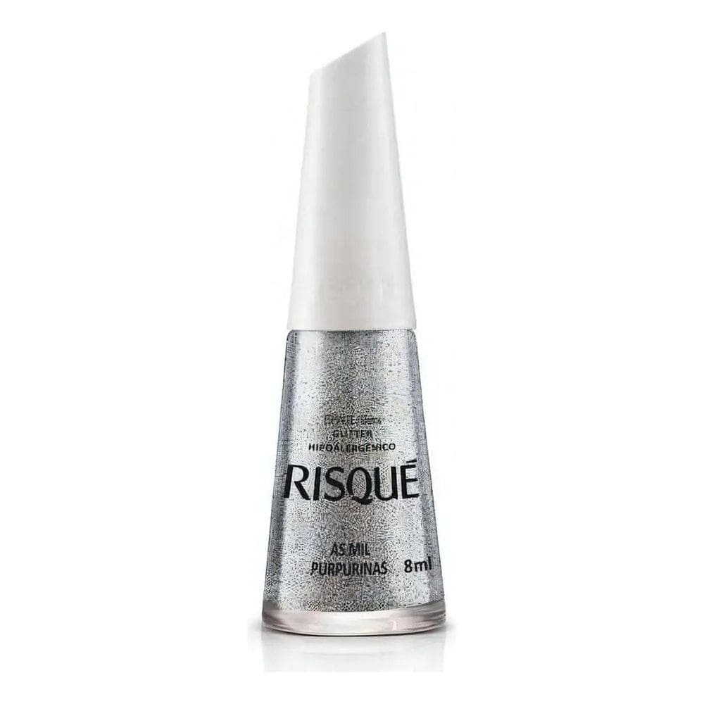 2X Esmalte Risqué Efeitos Glitter As Mil Purpurinas 8Ml