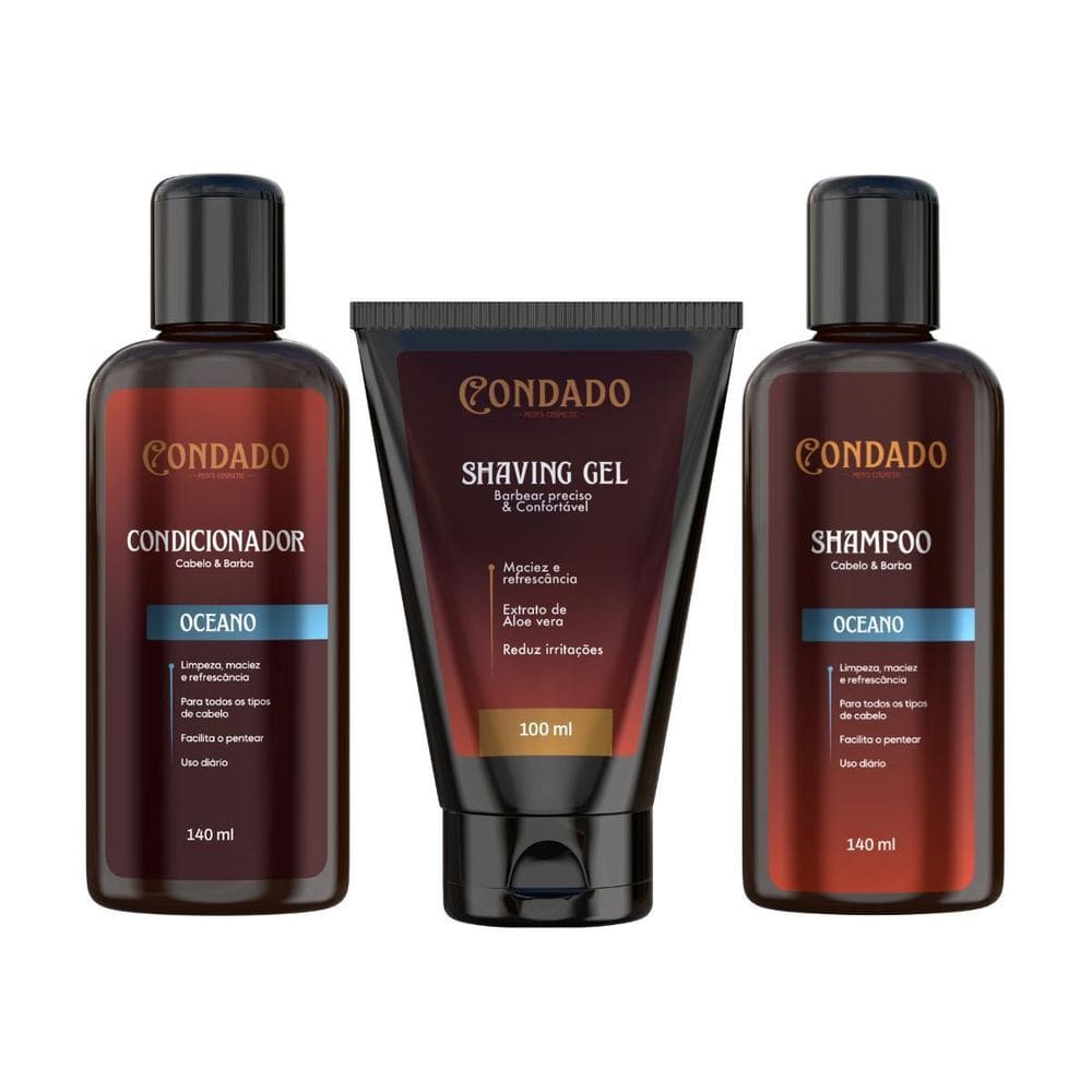 Kit Shampoo Condicionador Tônico Fortificante Cabelo Condado