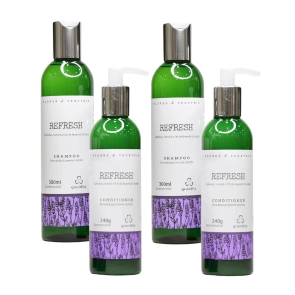 02 Shampoo E 02 Condicionador Refresh Flores E Vegetais