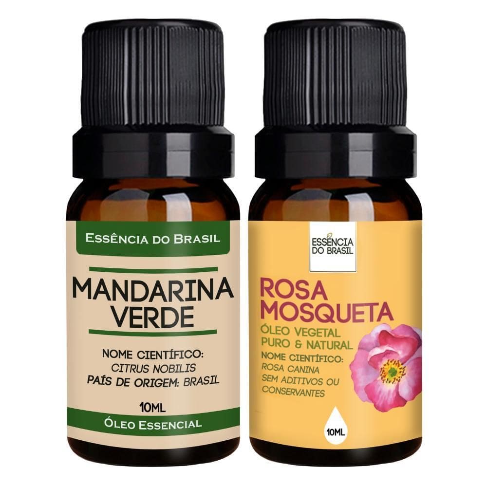 Óleo Essencial Mandarina Verde + Vegetal Rosa Mosqueta 10Ml