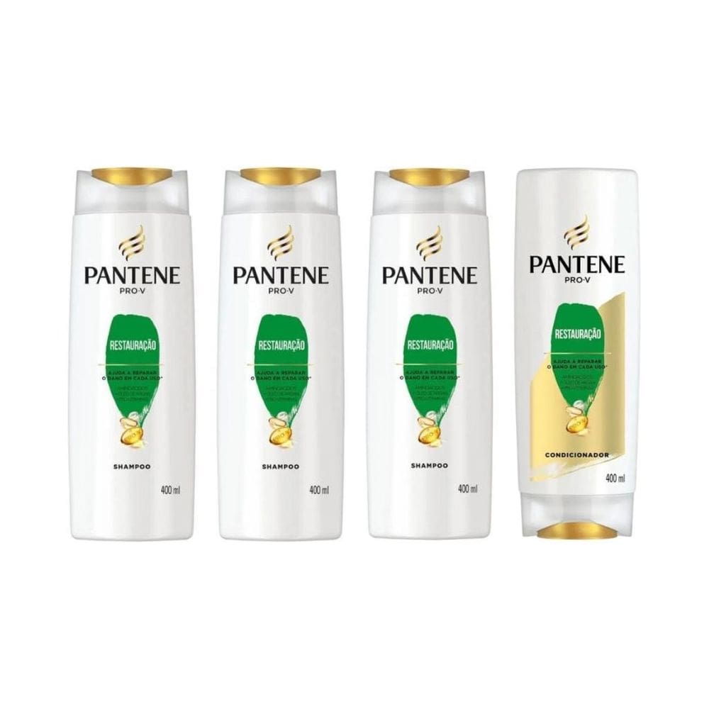 Kit Pantene Restauraçao 3 Shampoo 400Ml + 1 Cond 400Ml