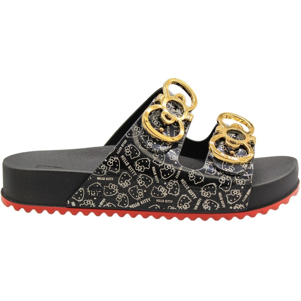 Chinelo Slide Zaxy Kitty Fivela de Laço Metalizada Feminina