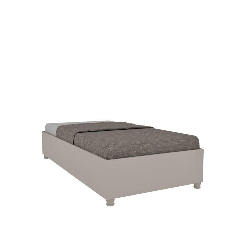 Cama Box Solteiro em MDP 94cm x 35cm Grécia Espresso Móveis Off White