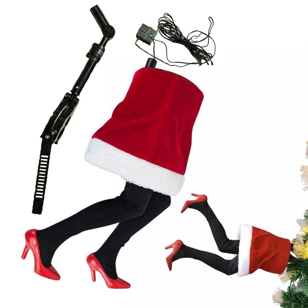 Perna Mamae Noel Natal Avore Natalina Movimento Flexivel Chute Decoraçao Porta Janela Cenario Festa Fim De Ano Enfeite