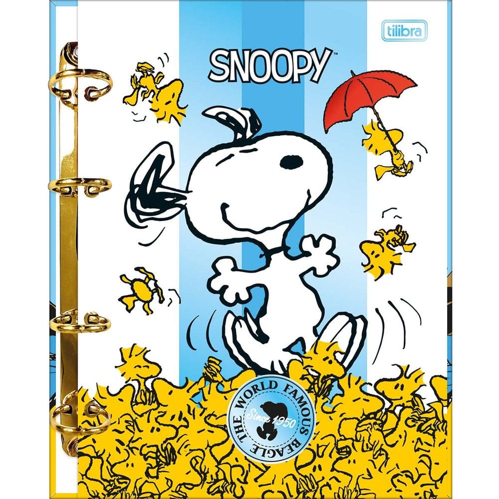 Tilibra - Caderno Argolado Cartonado Colegial Snoopy 80 Folhas- Modelo 2026