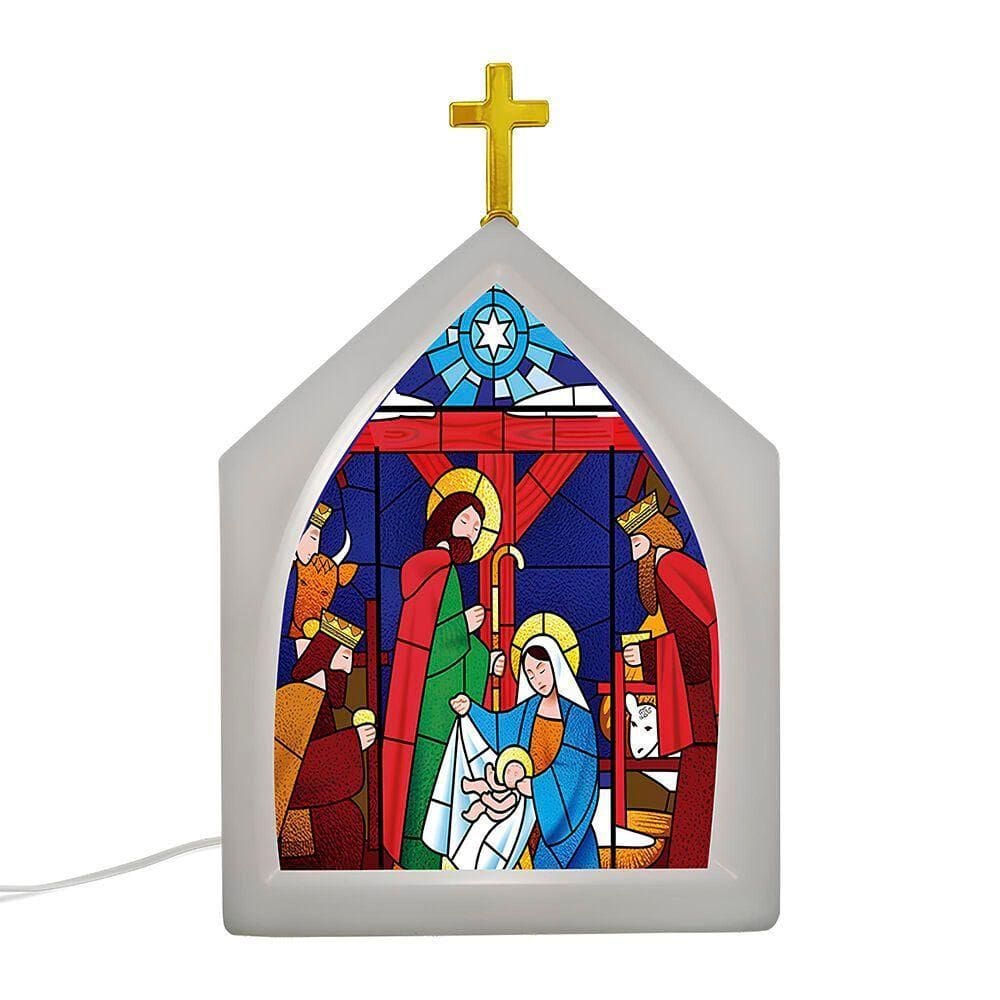 Luminária Natalina Vitral: Iluminação E Devoção Para Seu Altar Decorativo