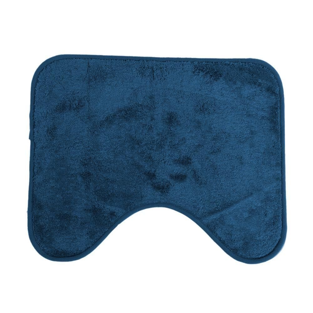 Jogo De Tapetes 2 Pçs Comfort Azul 58x38 - 50x40 - Uzoo Jogo 2 Tapetes Microfibra Comfort 58x38-50x40 Azul Marinho