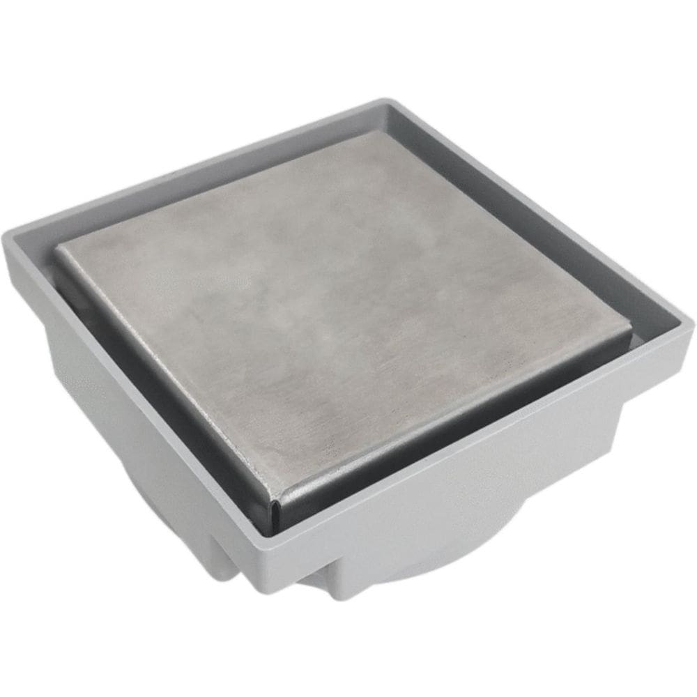 Ralo Oculto Duplo Invisivel Inox + Plastico 15X15cm Com Valvula Antirretorno