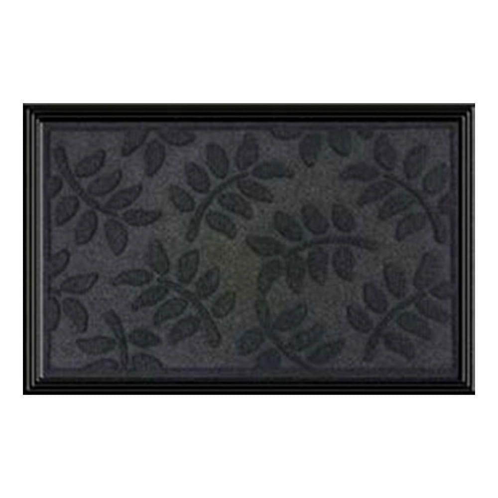 Capacho Com Borda Fenice Design Folhas 60x40cm - Uzoo Tapete Fenice Design 60x40cm Folhas