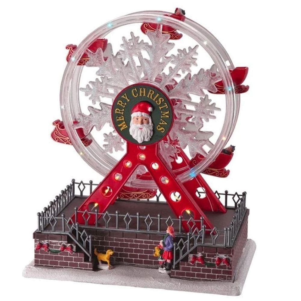 Roda Gigante Natalina Natal Papai Noel Led Som Movimento Cenario Natalino Enfeite Festa Fim De Ano Decoraçao