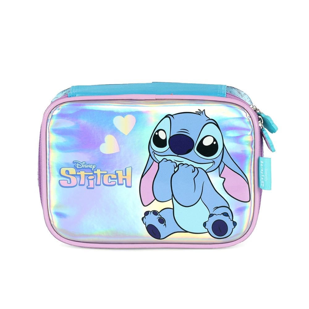 Estojo Escolar Box 36 Elásticos Stitch Disney Infantil