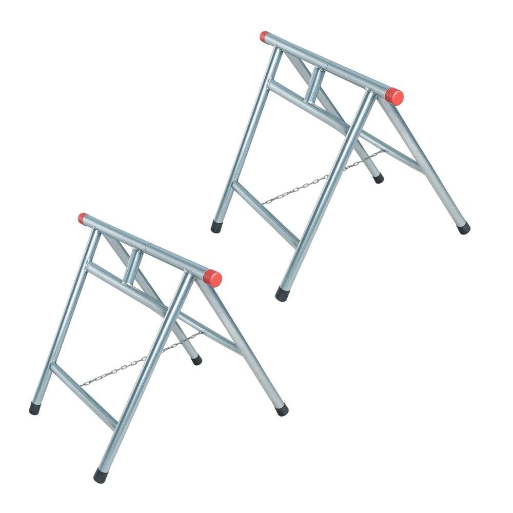 Kit 2 Cavaletes Reforçados Dobráveis 80x80cm Zincado NV322