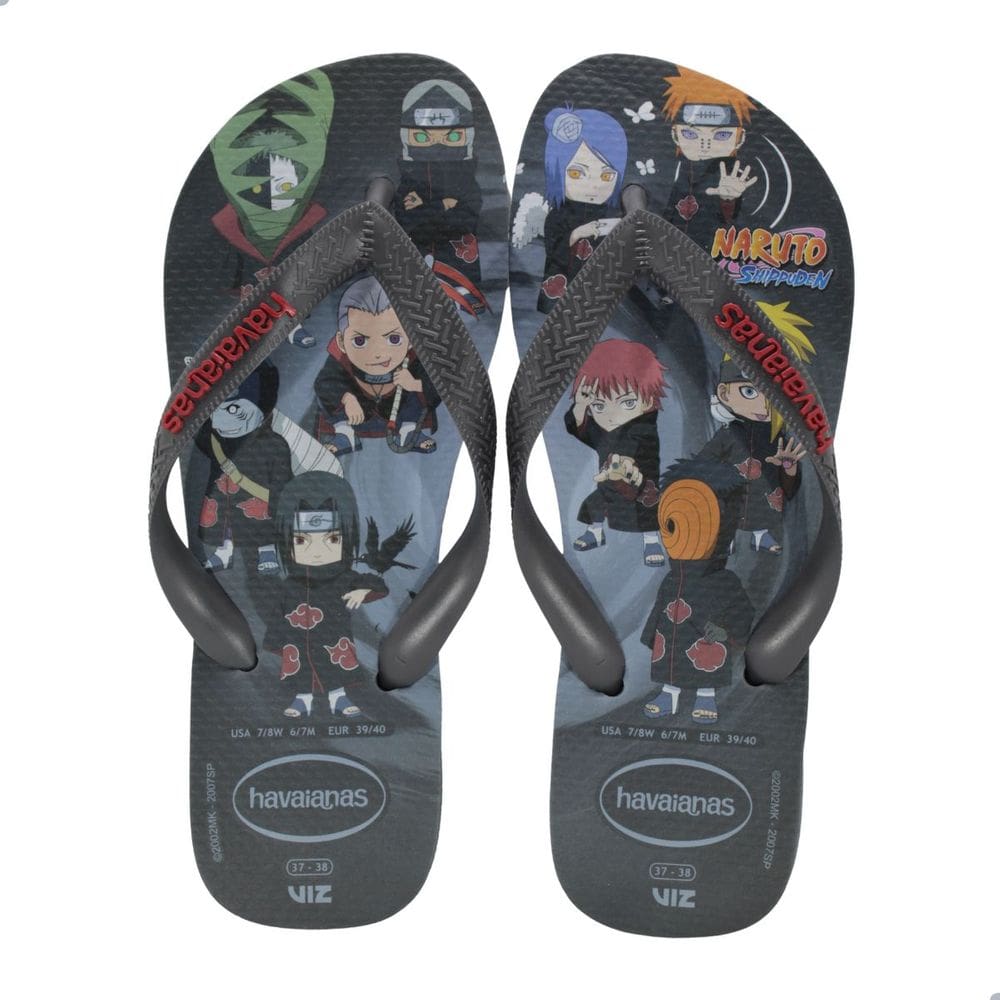 Chinelo Havaianas Top Naruto Fc Cinza