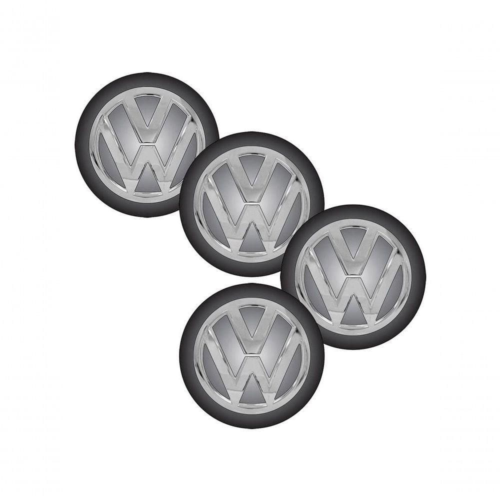 Jogo Bottom- Emblema Para Calota Vw 51mm Degrade 4 Pecas