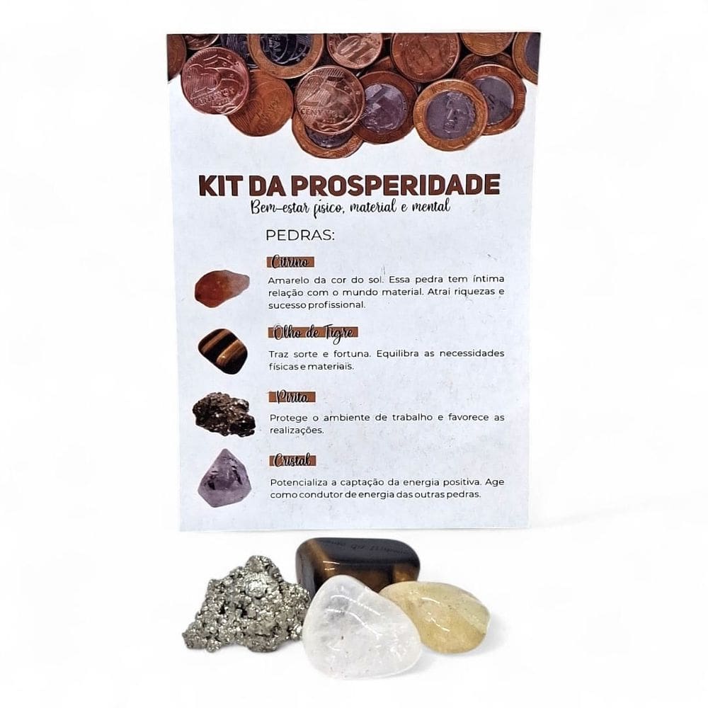 Kit Pedras da Prosperidade Bem Estar Físico Material Mental
