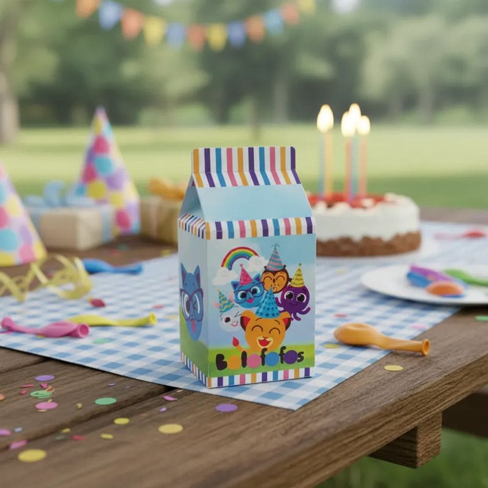 Kit 30 Caixinhas Milk Bolofofos Festa Infantil Mimo Aniversário para Menino ou Menina