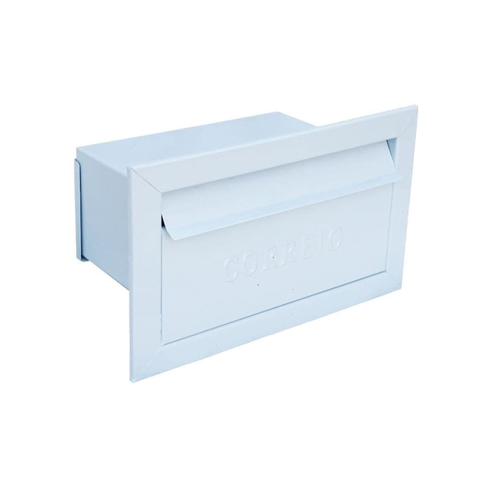 Caixa de Correio Cartas Para Muro Detras Branca 15x23x30cm