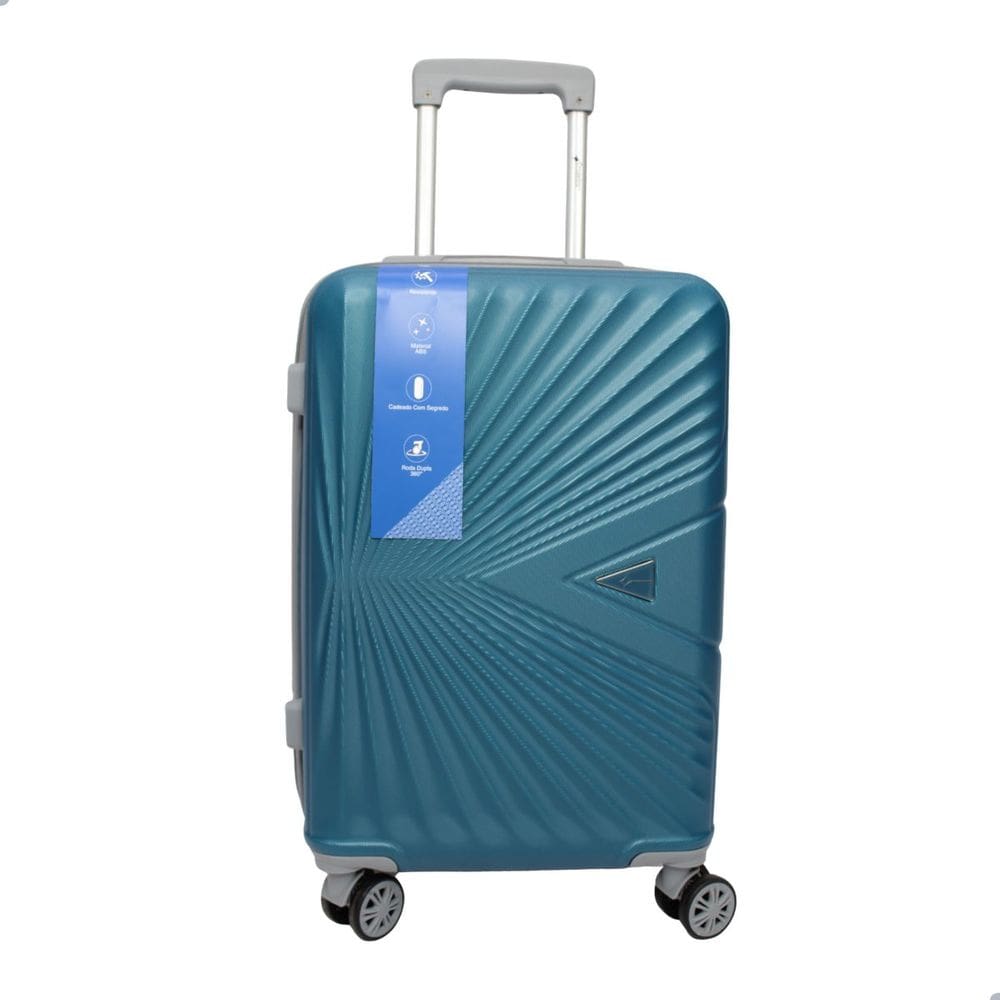 Mala Cruzeiro Tamanho 20 Material Rígido Abs Rodas 360 Modelo 1016 Azul