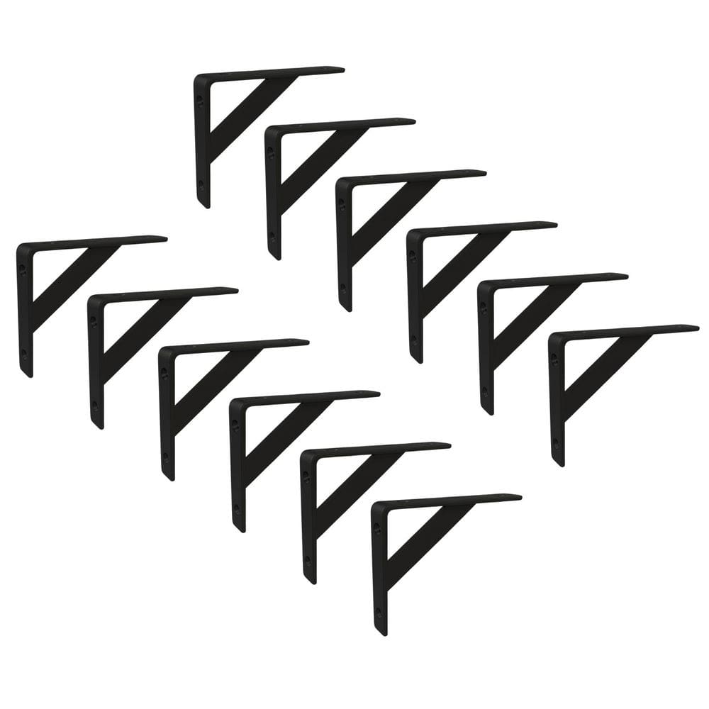 Kit 12 Mãos Francesas Reforçadas 15x10 cm Branco ou Preto Aço - NV702/NV722