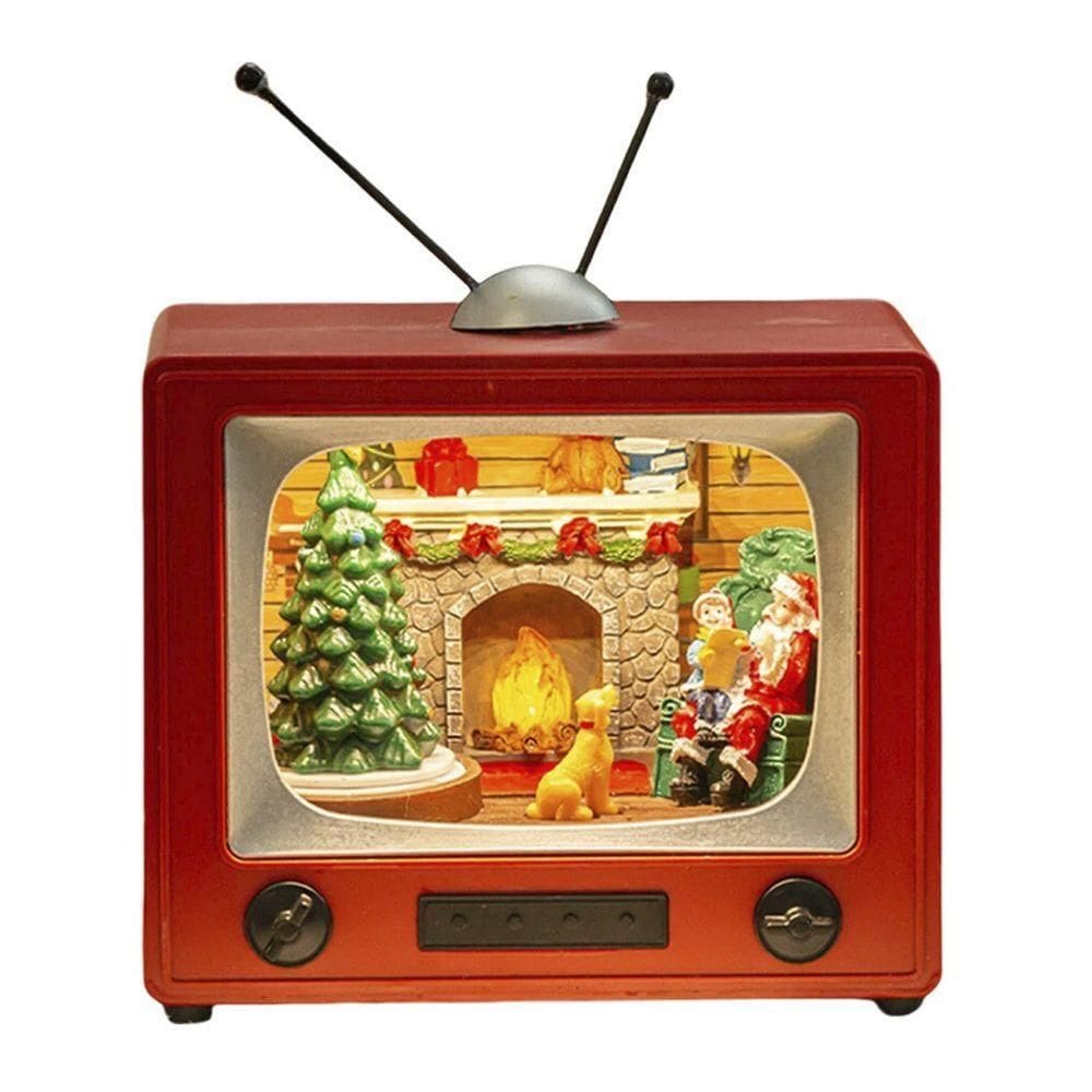 Enfeite Televisao Natal Papai Noel Arvore Natalina Decoraçao Musica Som Led Iluminaçao Mesa Recepçao Casa Fim De Ano