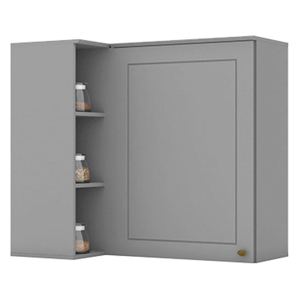 Armário Aéreo Canto Reto 1 Porta Nova York Cinza – Henn