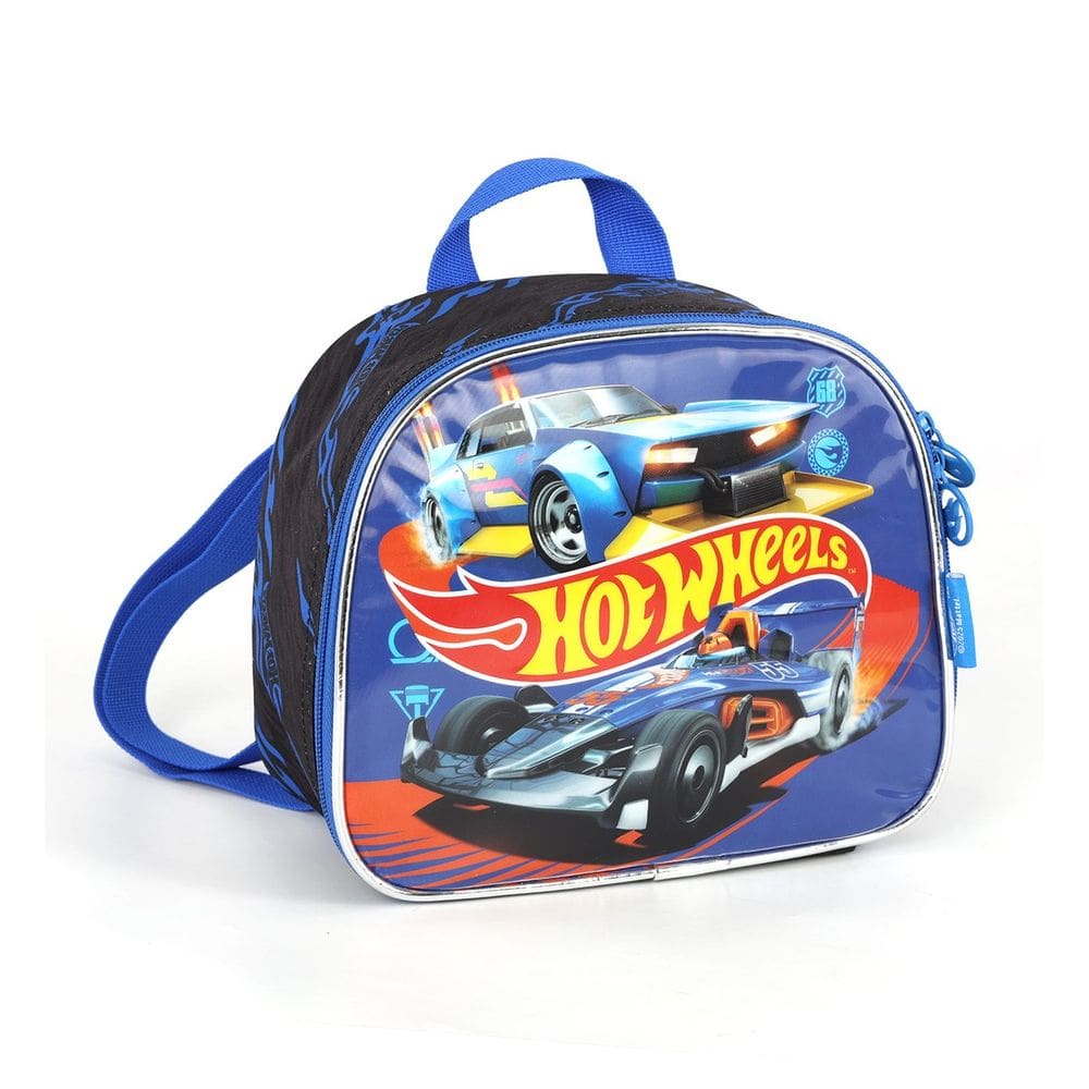 Lancheira Escolar Menino Termica Bolsa HotWheels Azul Luxcel