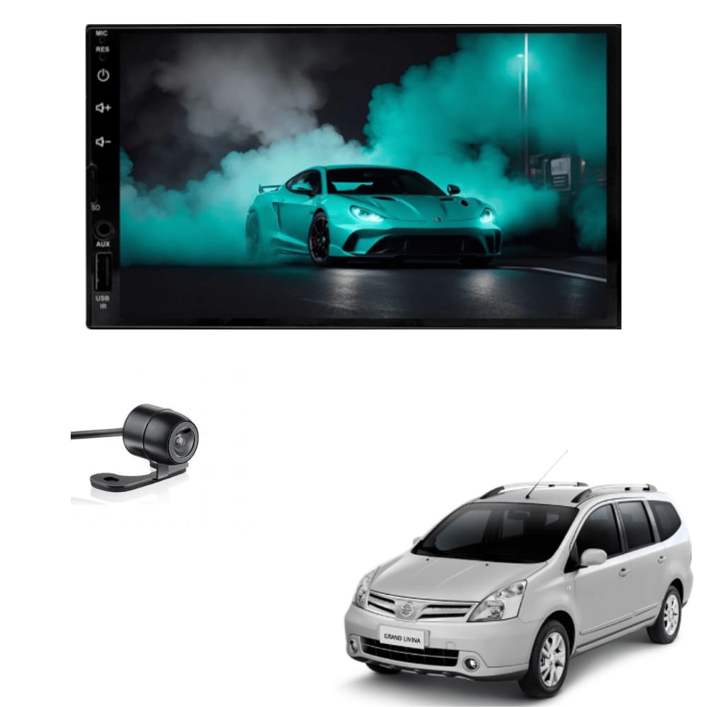 Multimídia MP5 Nissan LIVINA 2008 2009 2010 2011 2012 2013 Tela 7P Carplay e Android Auto sem fio + Câmera de ré - ADAK
