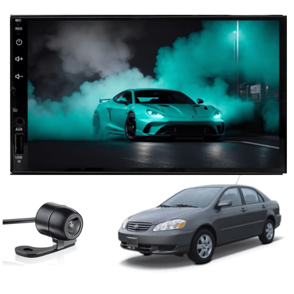 Multimídia MP5 Corolla 2003 2004 2005 2006 2007 2008 Tela 7P Carplay e Android Auto sem fio + Câmera de ré - ADAK