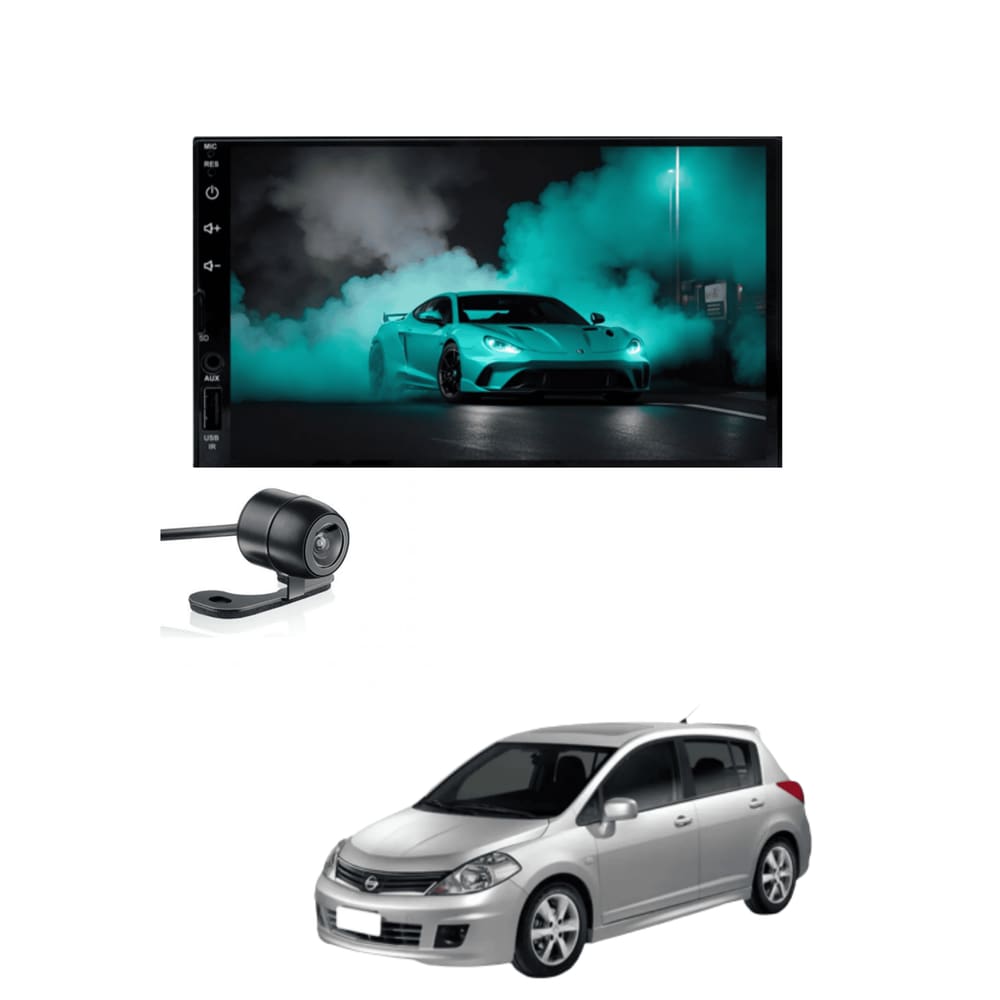 Multimídia MP5 Nissan TIIDA 2008 2009 2010 2011 2012 2013 Tela 7P Carplay e Android Auto sem fio + Câmera de ré - ADAK