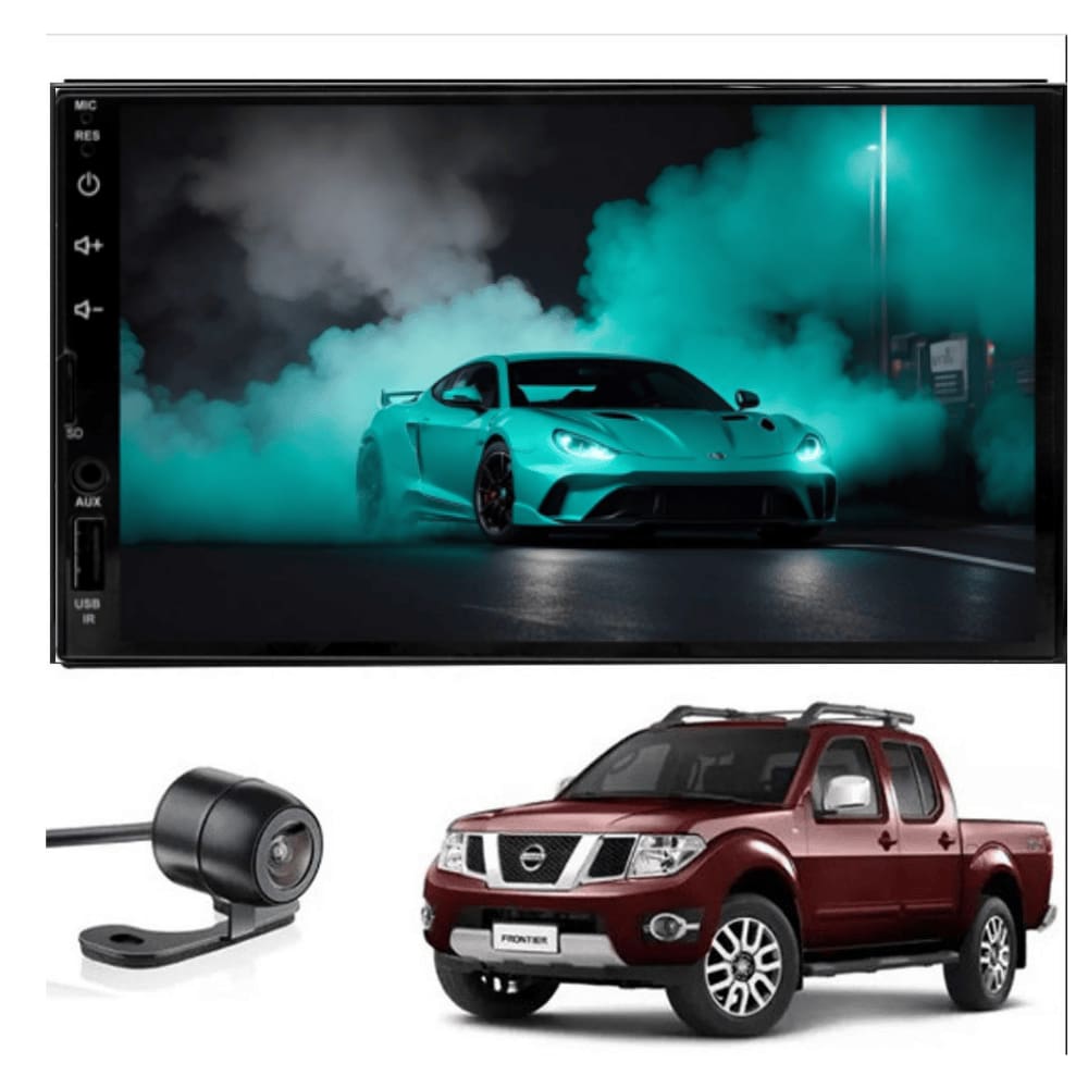 Multimídia MP5 Frontier 2008 2009 2010 2011 2012 2013 2014 2015 Tela 7P Carplay e Android Auto + Câmera de ré - ADAK