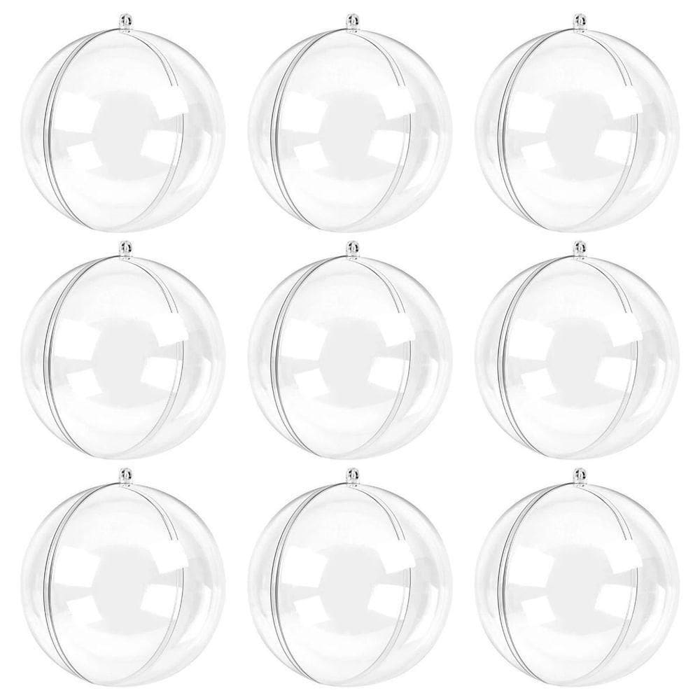 Bola De Natal Transparente 5cm - 9 Unidades