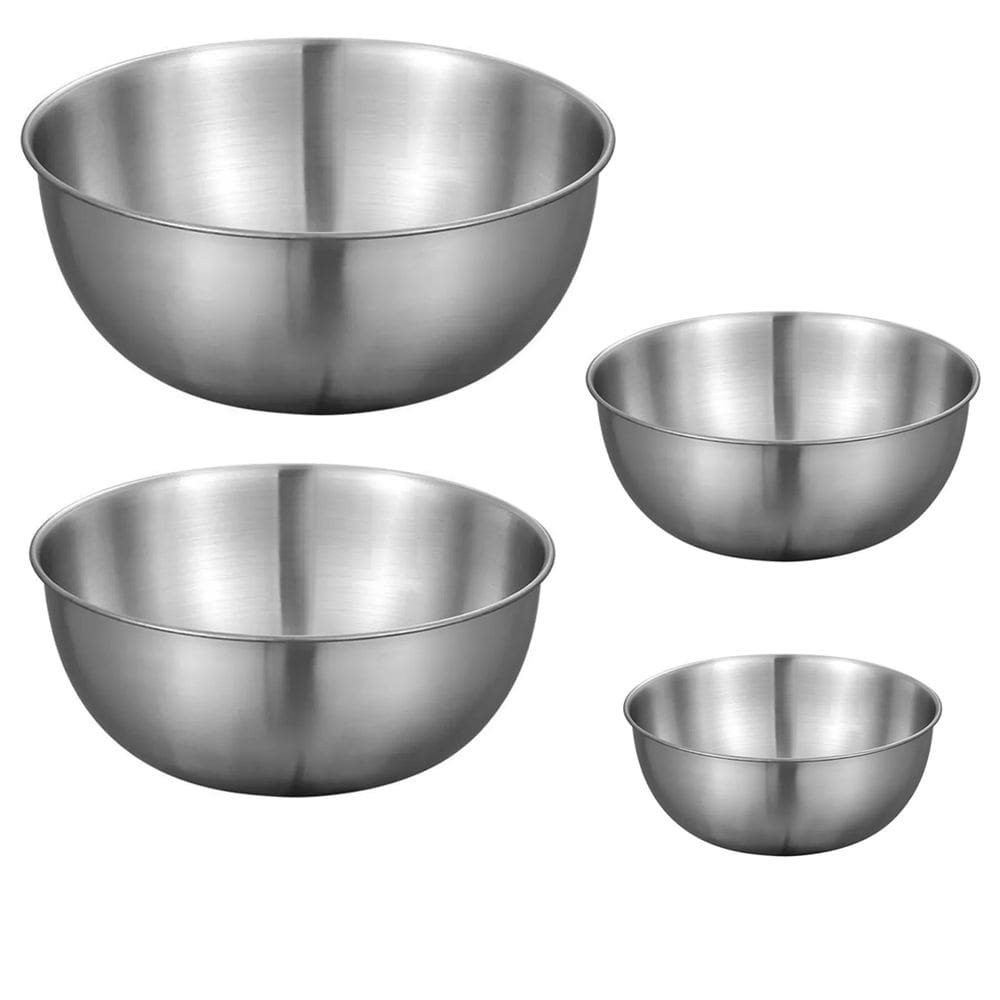 Tigela Inox Bowl Bacia Cumbuca Kit 4 uni Receita Preparo Multiuso Versatil Residencial Comercial Resistente Duravel