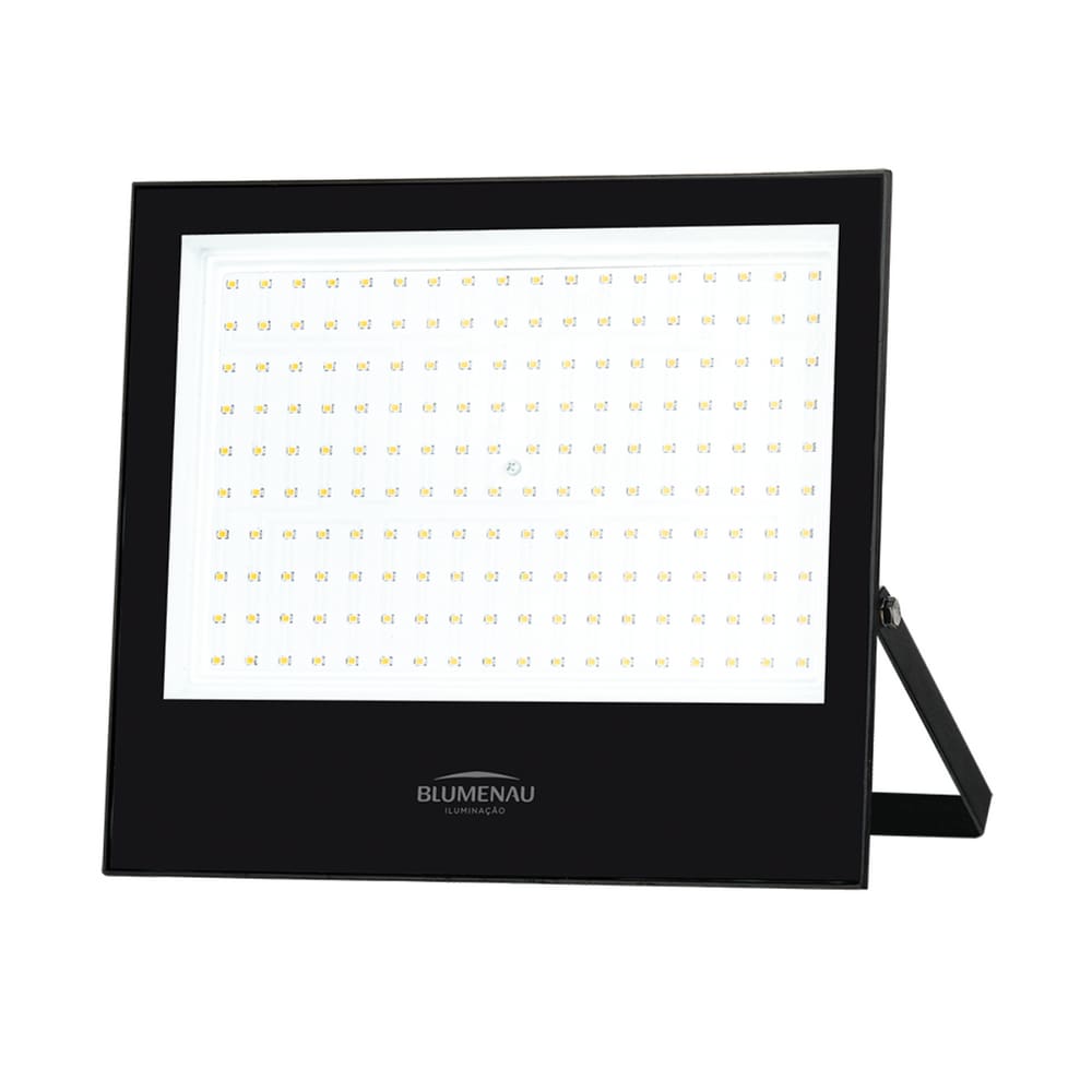 Refletor Blumenau de Led Slim 200W 3000K Preto Bivolt