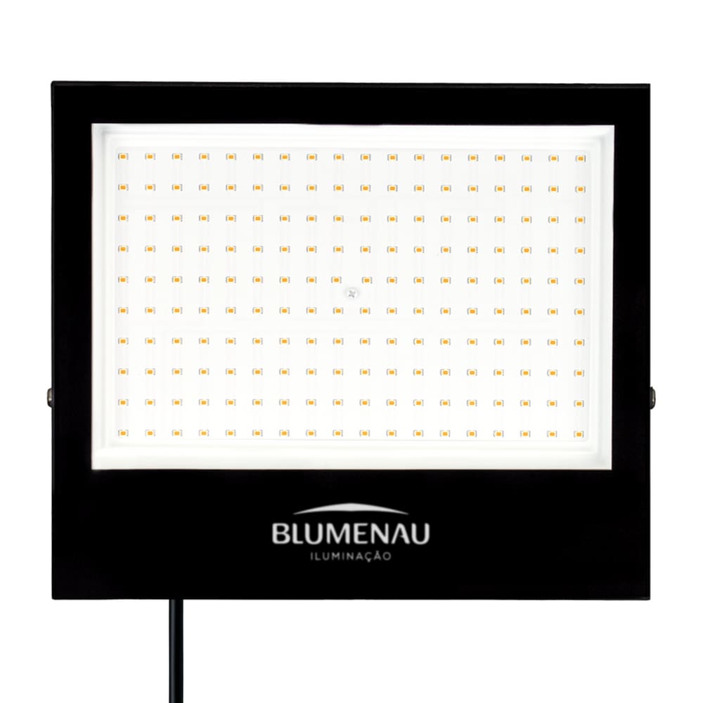 Refletor Blumenau de Led Slim 150W Preto Bivolt 6500K Frio
