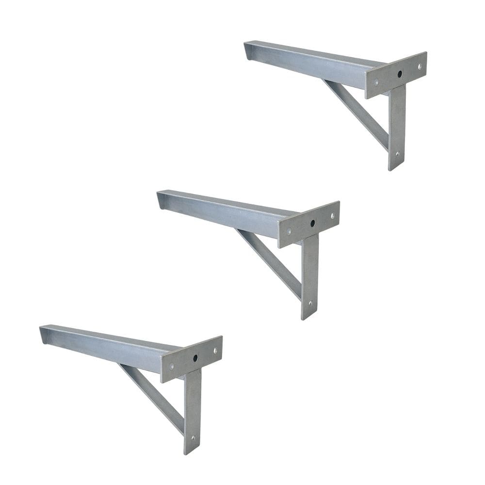 Kit 3 Suportes Tubulares 3 Furos de Parafusar Pia 50x5cm Reforçado - NV410P