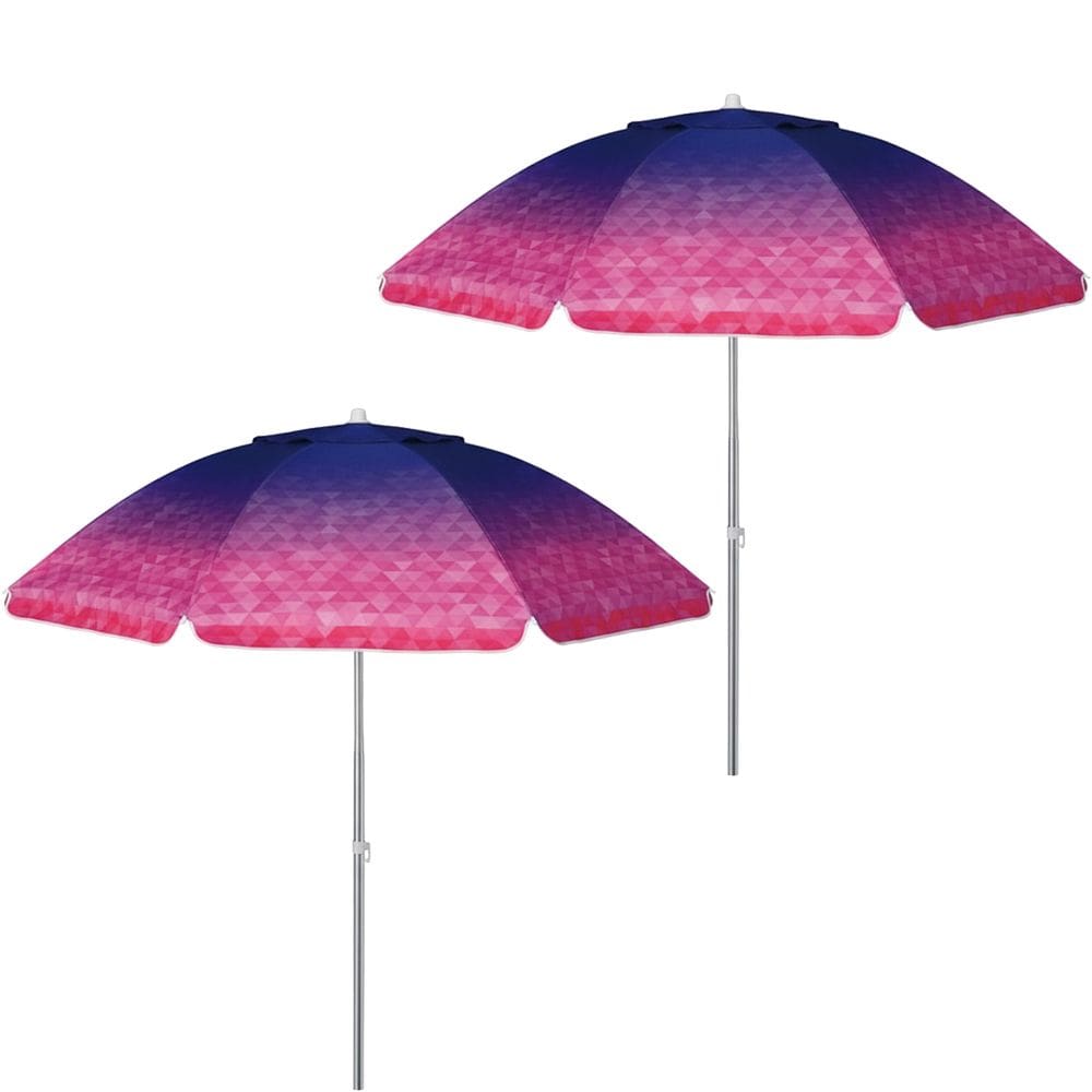 Kit 2 Guarda Sol 2m Alumínio Sombreiro Aruba Azul Marinho/Rosa - 1309 Tobee