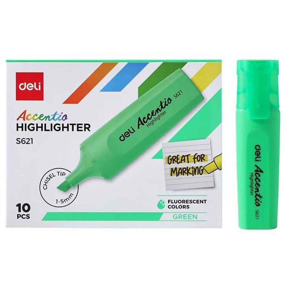 Caneta Marca Texto Accent Fluorescente 1-5mm Verde 10 unid