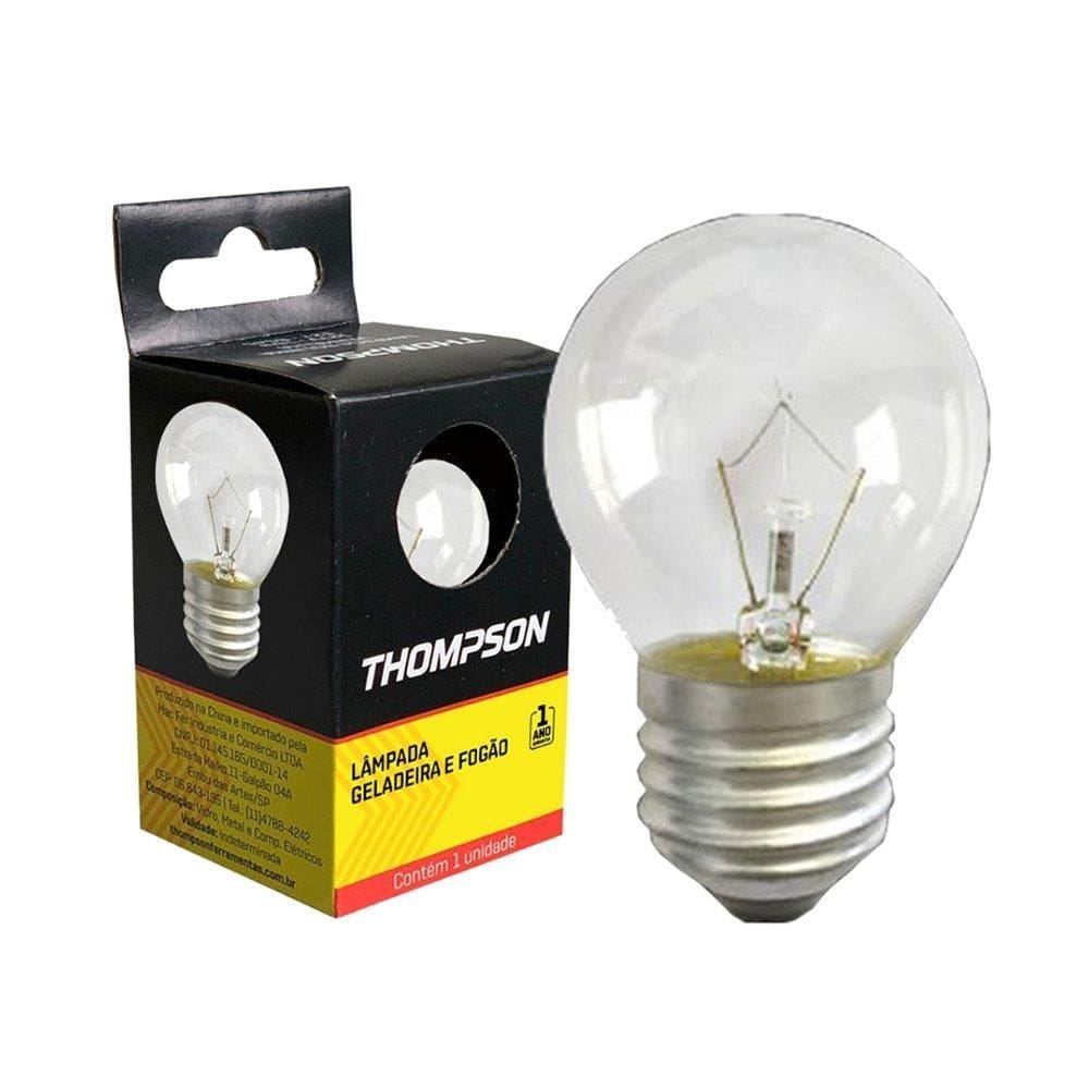 Lampada Incandescente Transparente para Fogao e Geladeira Thompson E-27 40W - Embalagem com 10 Unidades