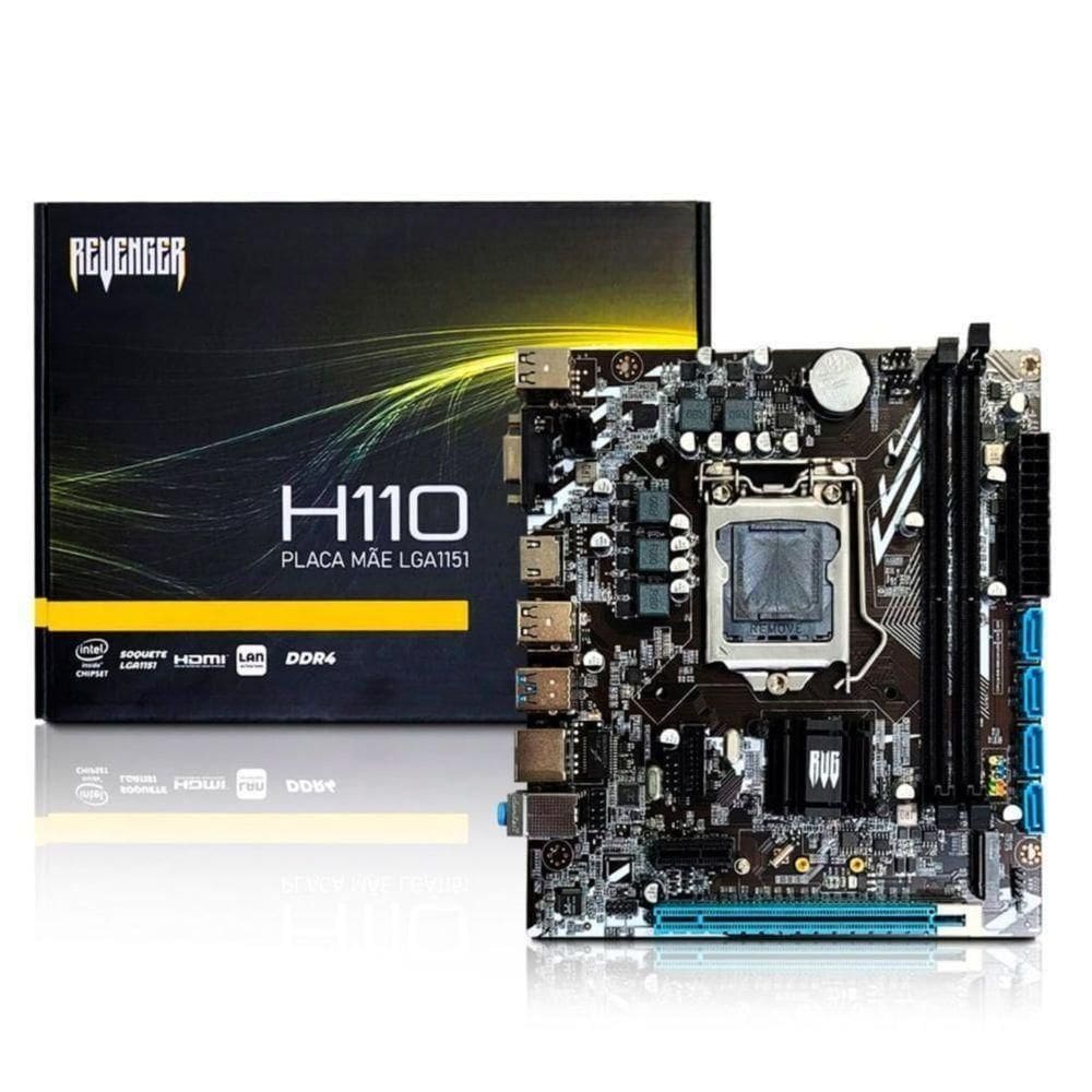 Placa Mae Intel H110 - Revenger - Lga1151 - Ddr4 - 10-100-1000 M-atx