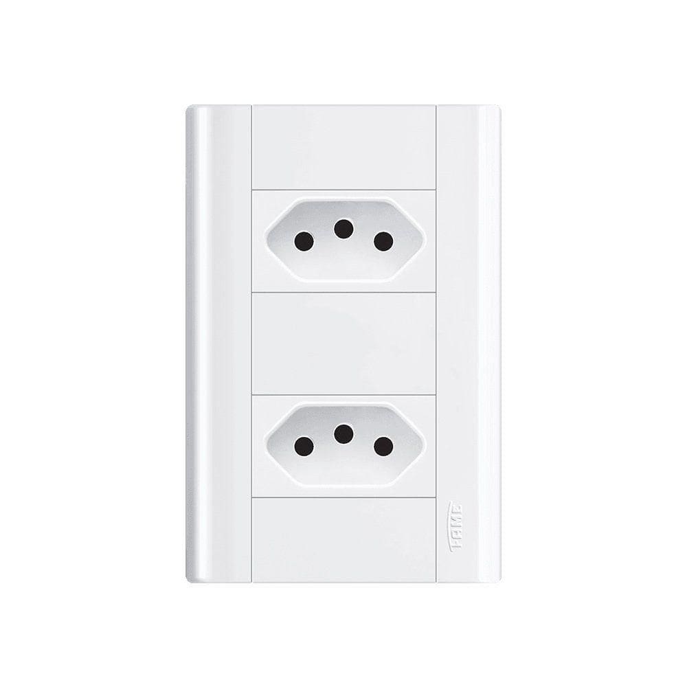 Tomada Dupla Fame Modulare 2p+t 20a Com Placa 4x2 Branco