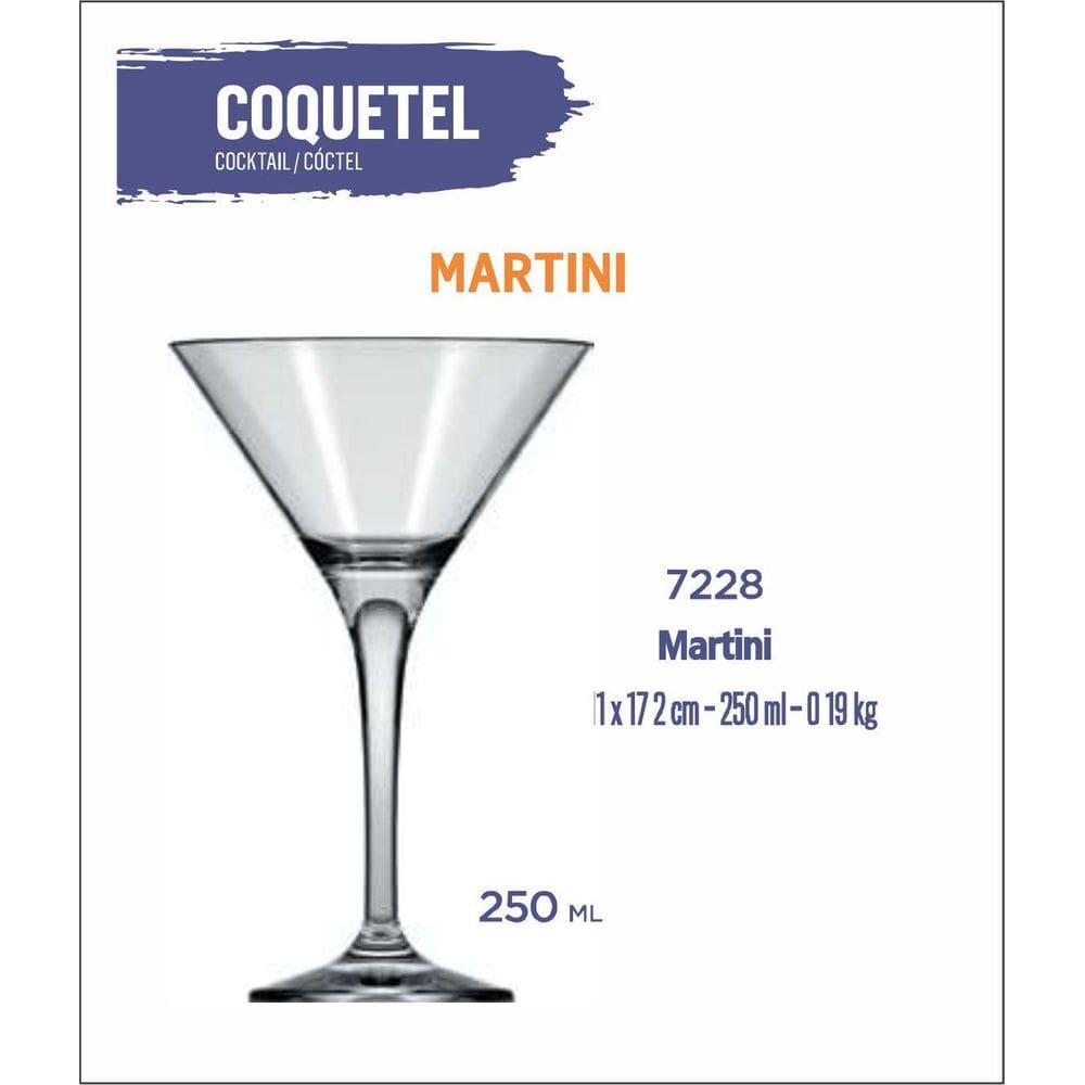 24 Taças Martini 250Ml - Coquetel - Margarita