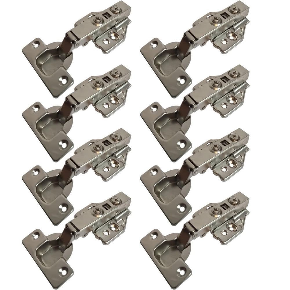 Kit 8 Dobradiça Reta 35Mm Com Pistão Calço 3D Clip On 4 Par