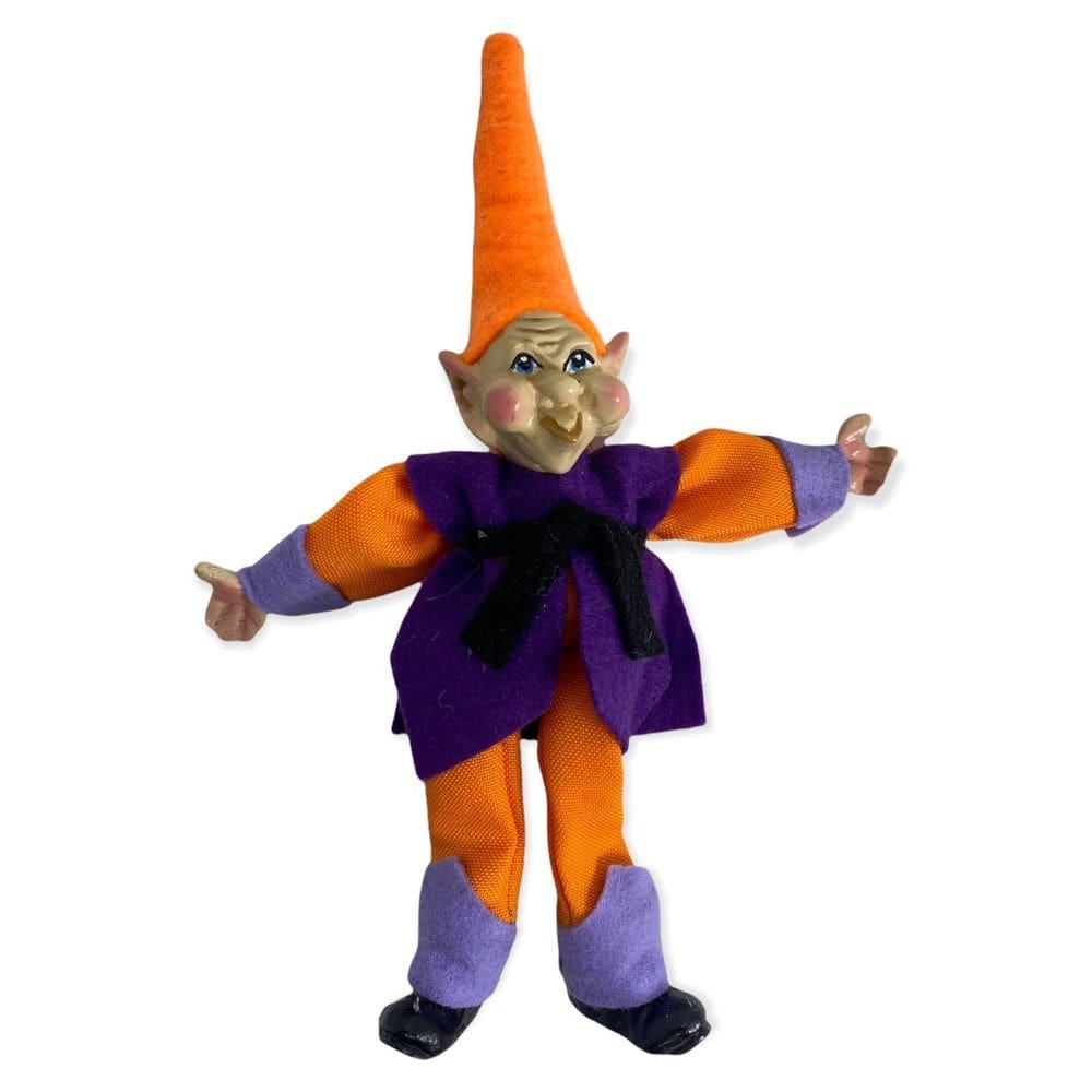 Duende Travesso 20 Cm Laranja Com Roxo Em Resina 47573/11
