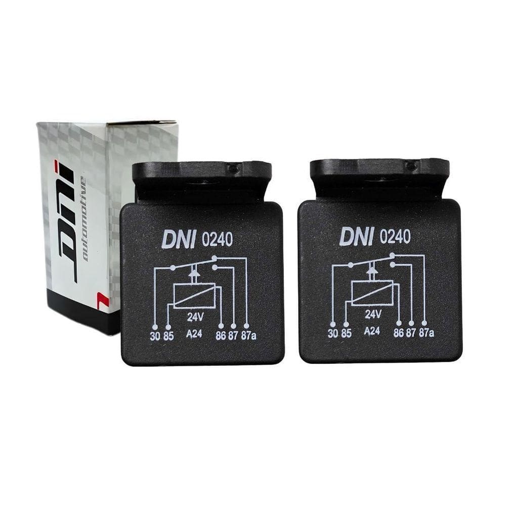 Par Relé Auxiliar 40/10A 5 Terminais 24V Com Suporte Dni0240