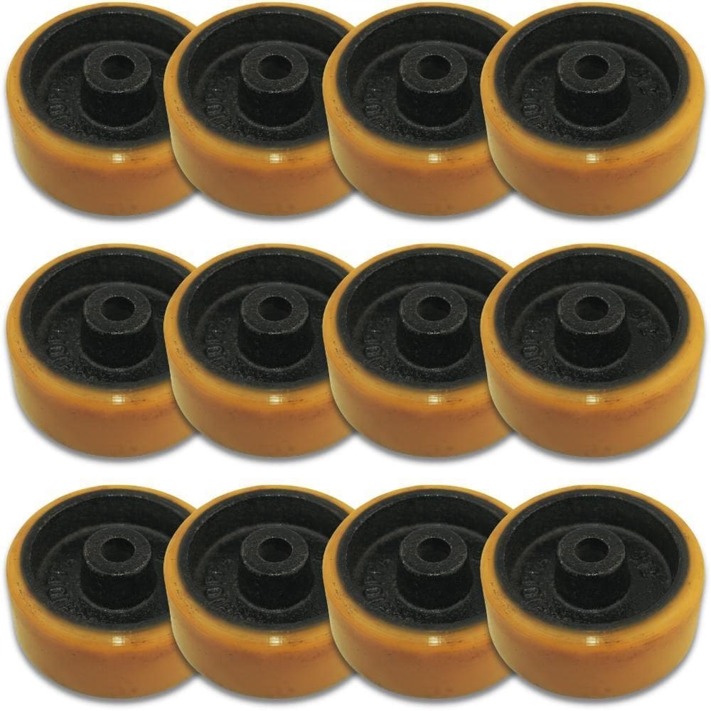 Kit Roda 312 Ferro Com Poliuretano 170Kg Para Móveis 12Un