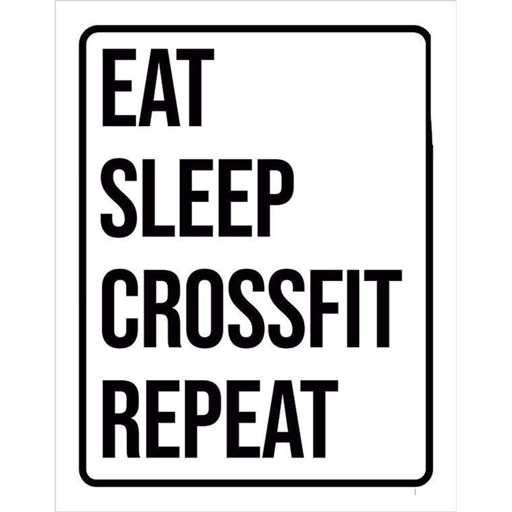 Placa Decorativa Eat Sleep Crossfit Repeat 18X23
