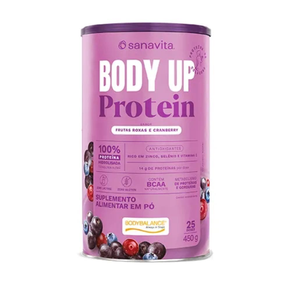 Body Up Protein Sanavita 14g de Proteína Sabor Frutas Roxas e Cranberry 450g